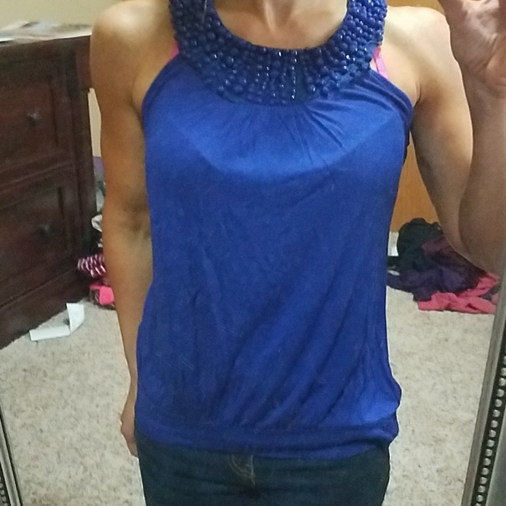 Royal blue dressy tank top